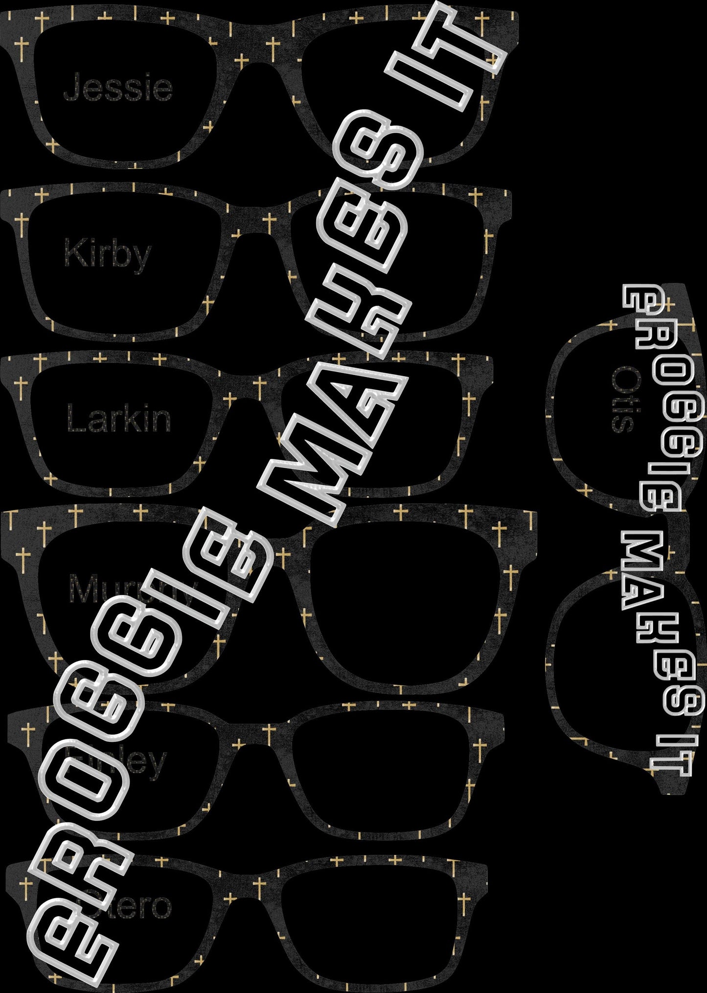 Opaque The Slim Crosses on Dark BG frame topper compatible with Pair frames