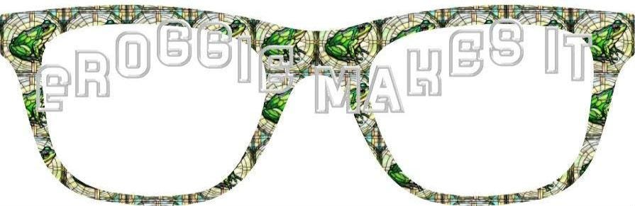 Frog Stained Glass #2 frame topper for Pair frames