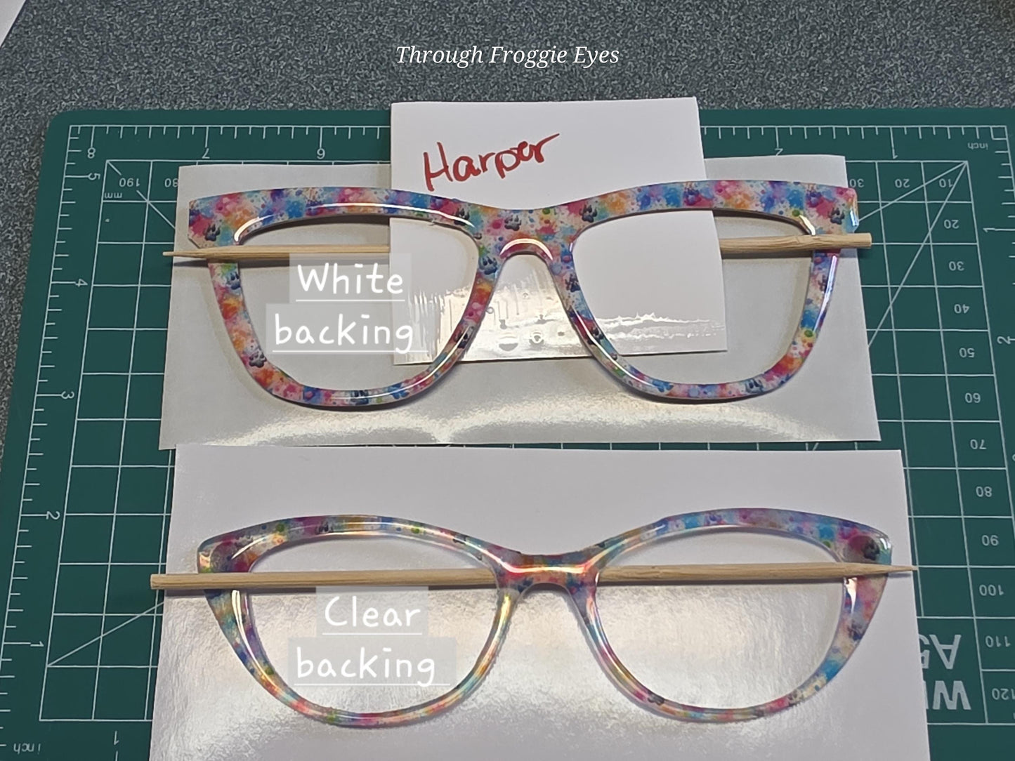 Watercolor Splash Paws frame topper for Pair frames