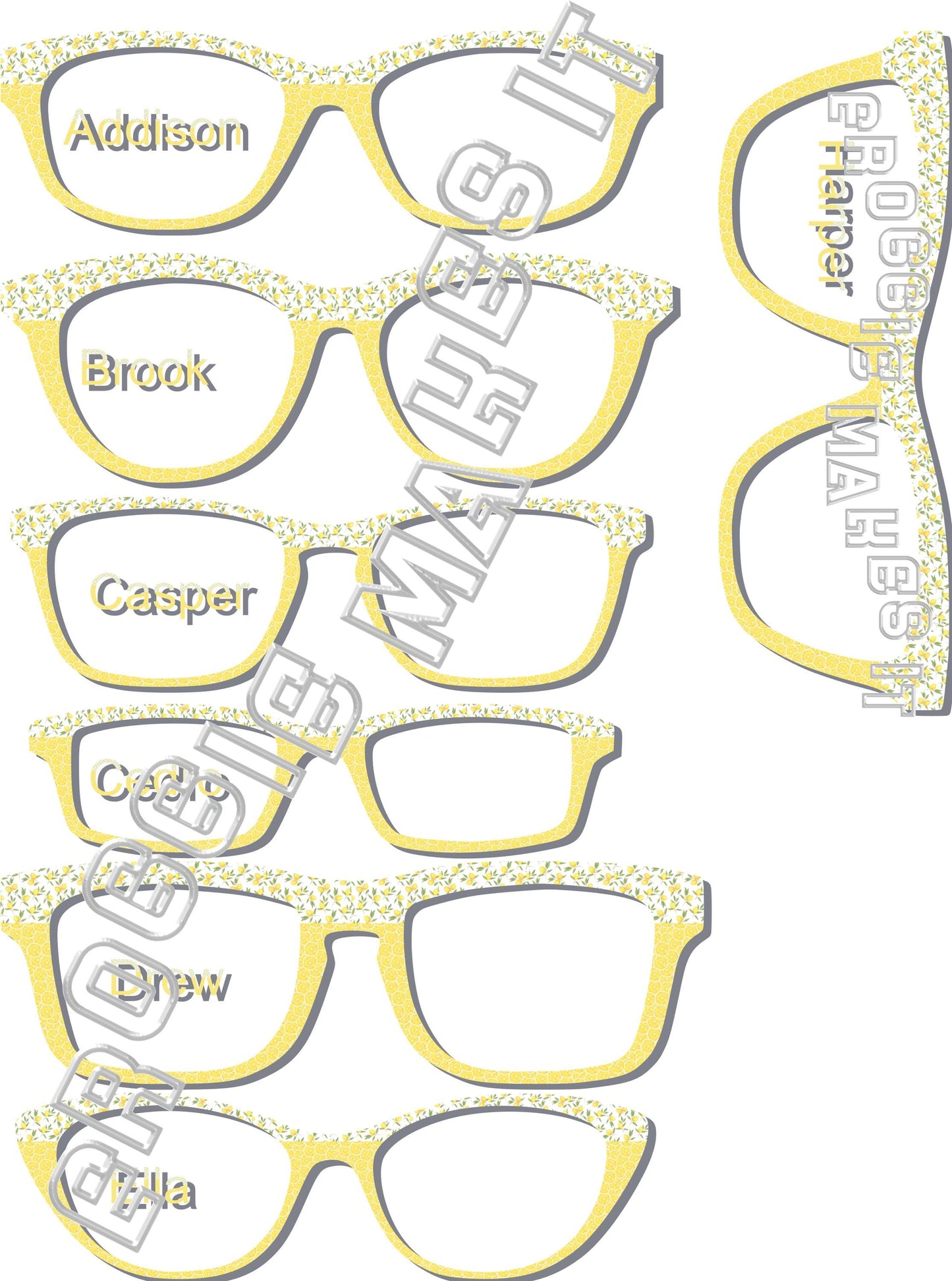 Lemons over lemon slices split frame topper for Pair frames