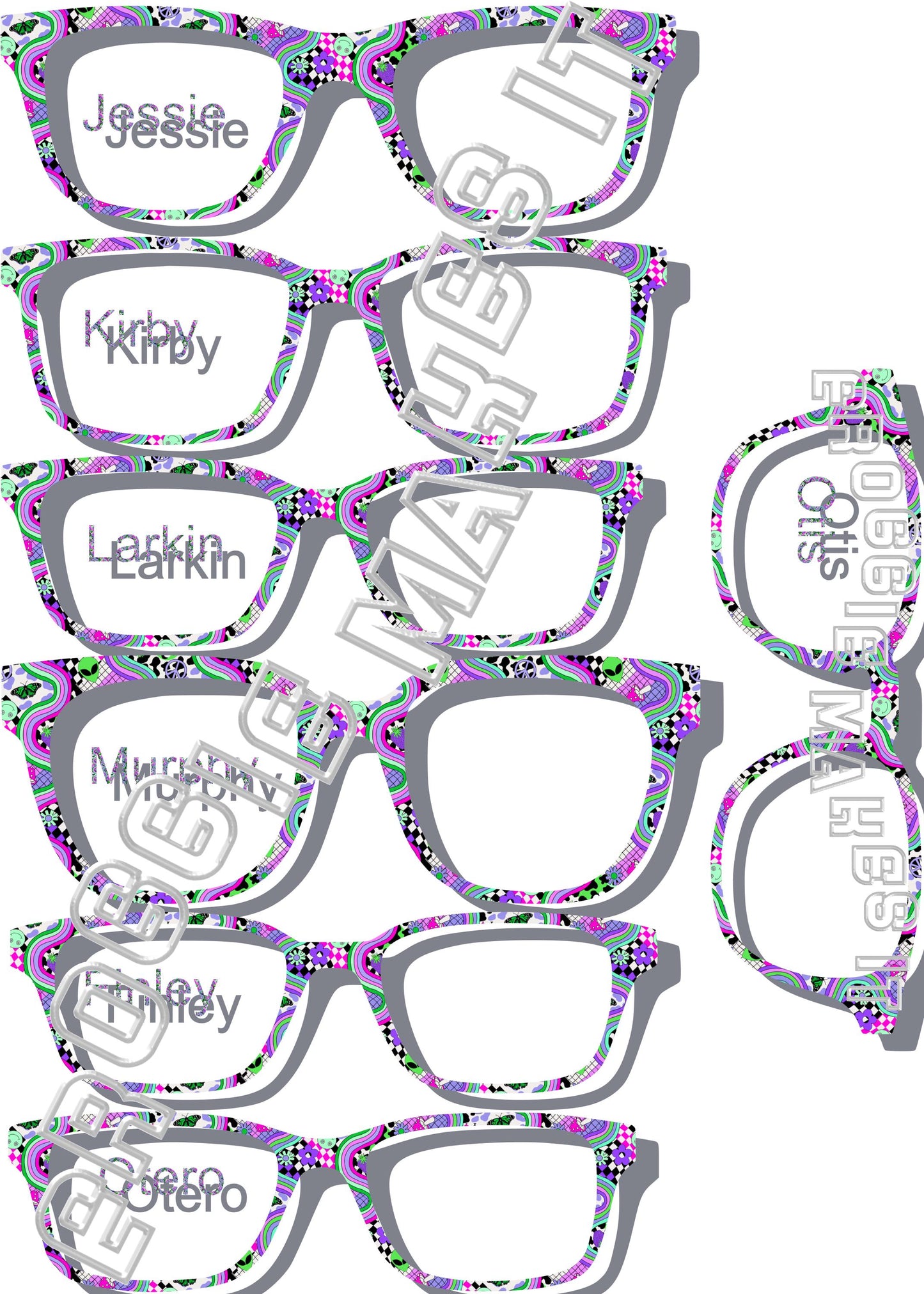 Groovy, Out of this World, Retro, Hippie, Alien frame topper for Pair frames- 2nd Color Option