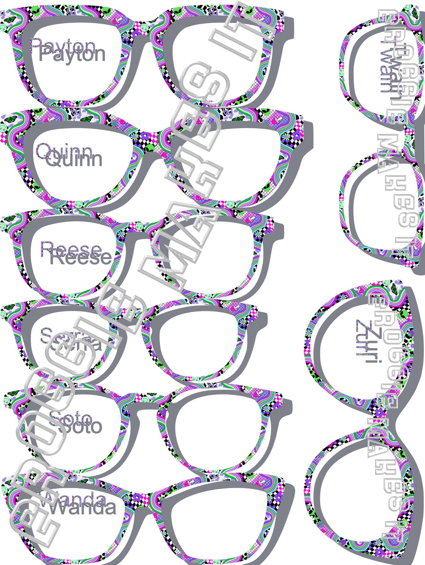 Groovy, Out of this World, Retro, Hippie, Alien frame topper for Pair frames- 2nd Color Option