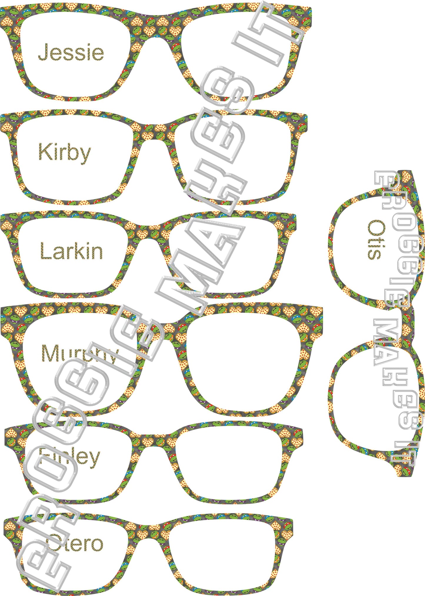 TMNT Pizza Love frame topper compatible with Pair frames