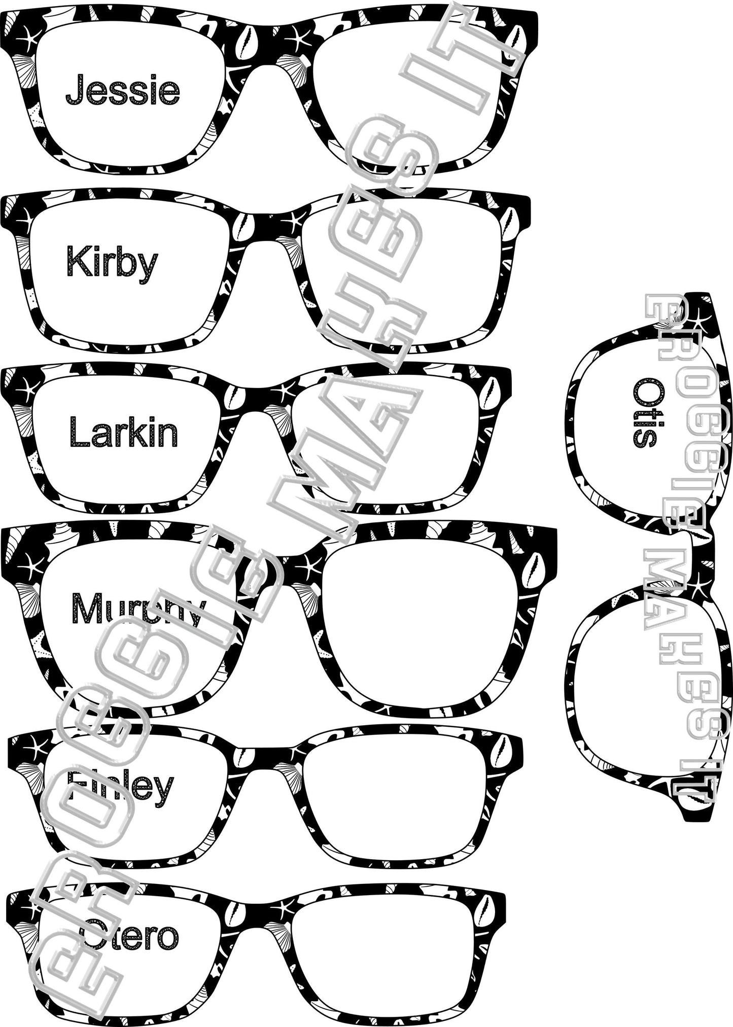 Holographic Shells pattern-07 frame topper compatible with Pair frames