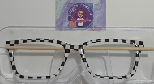 Holographic BW Checkerboard frame topper compatible with Pair frames +