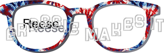 Translucent Red White & Blue Tie-Dye frame topper compatible with Pair frames