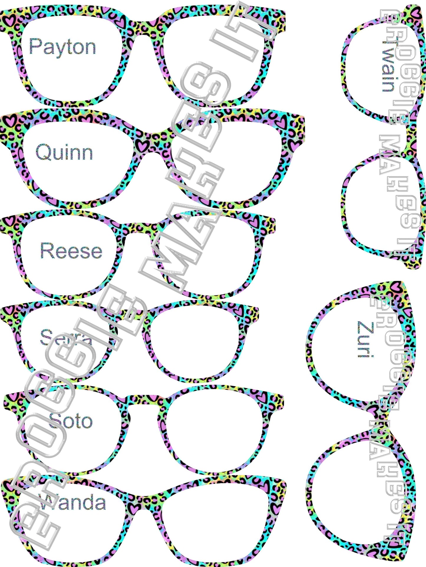 Translucent Neon Cheetah frame topper compatible with Pair frames