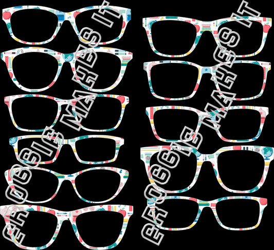 Translucent Cute School Supplies topper compatible with Pair Eyewear frames with translucent option