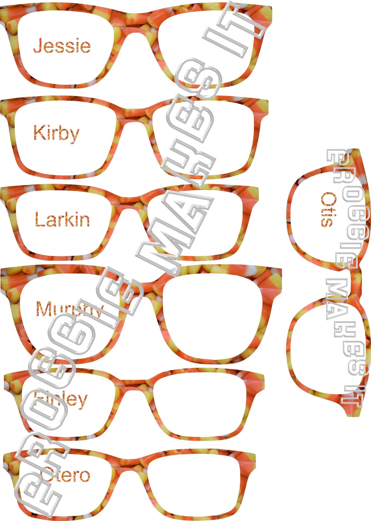 Holographic Candy Corn frame topper compatible with Pair frames +