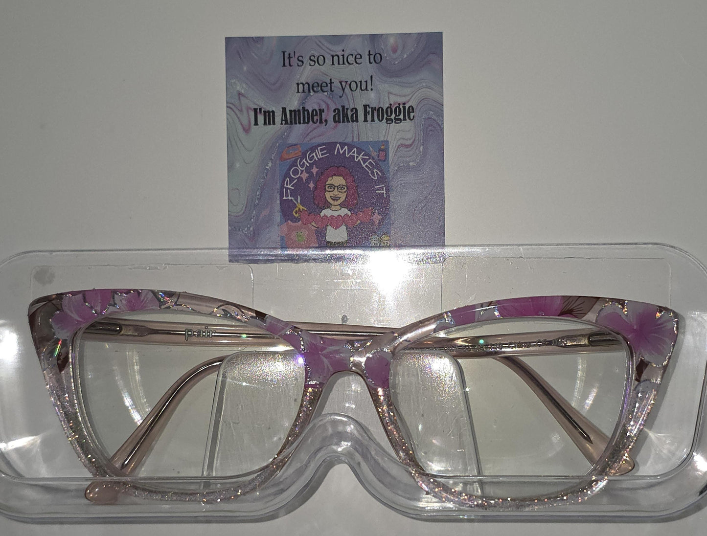 Clearly Pink Flowers frame topper for Pair frames
