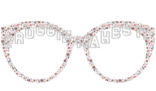 Opaque MM & friends patriotic party frame topper to fit Pair frames