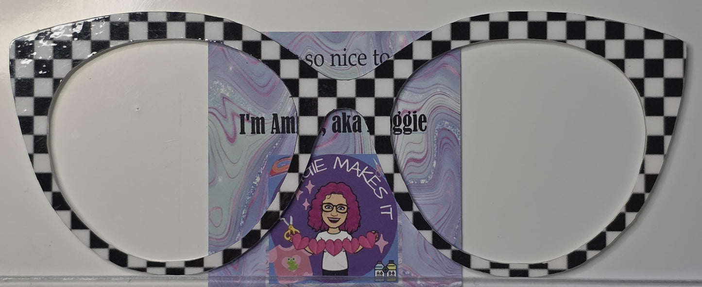 Holographic BW Checkerboard frame topper compatible with Pair frames +