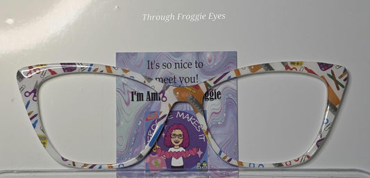 Translucent Teacher Supplies frame topper compatible with Pair frames +