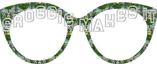 Holographic Frog Stained Glass #8 frame topper to fit Pair frames