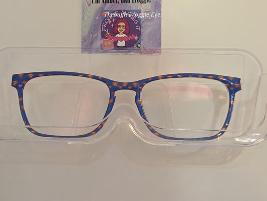 Translucent Superman Blue frame topper compatible with Pair Eyewear frames with translucent option