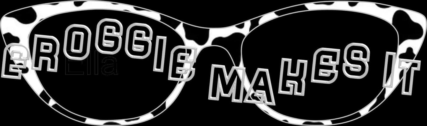 Holographic Cow print frame topper compatible with Pair Eyewear frames with translucent option