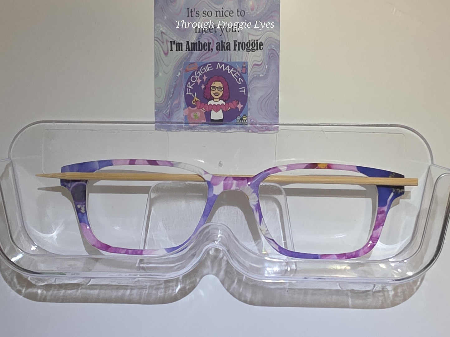 Opaque Shades of Purple Flowers frame topper compatible with Pair frames with translucent option