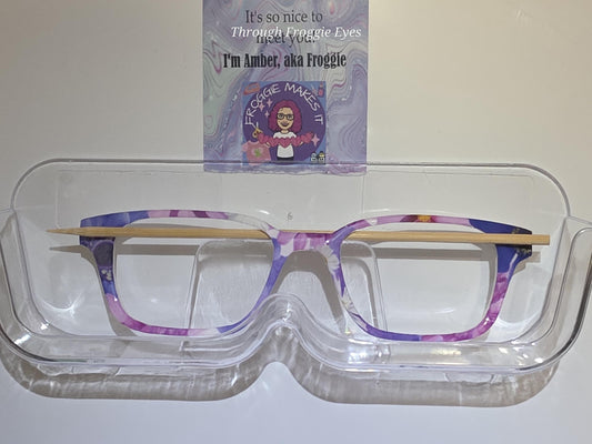 Opaque Shades of Purple Flowers frame topper compatible with Pair frames with translucent option