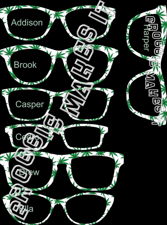 Holographic Green Leaves frame topper compatible with Pair frames +