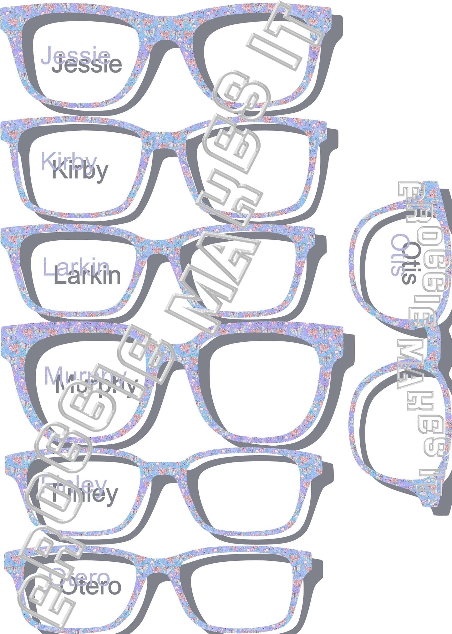 Holographic Pastel Butterflies frame topper to fit Pair frames