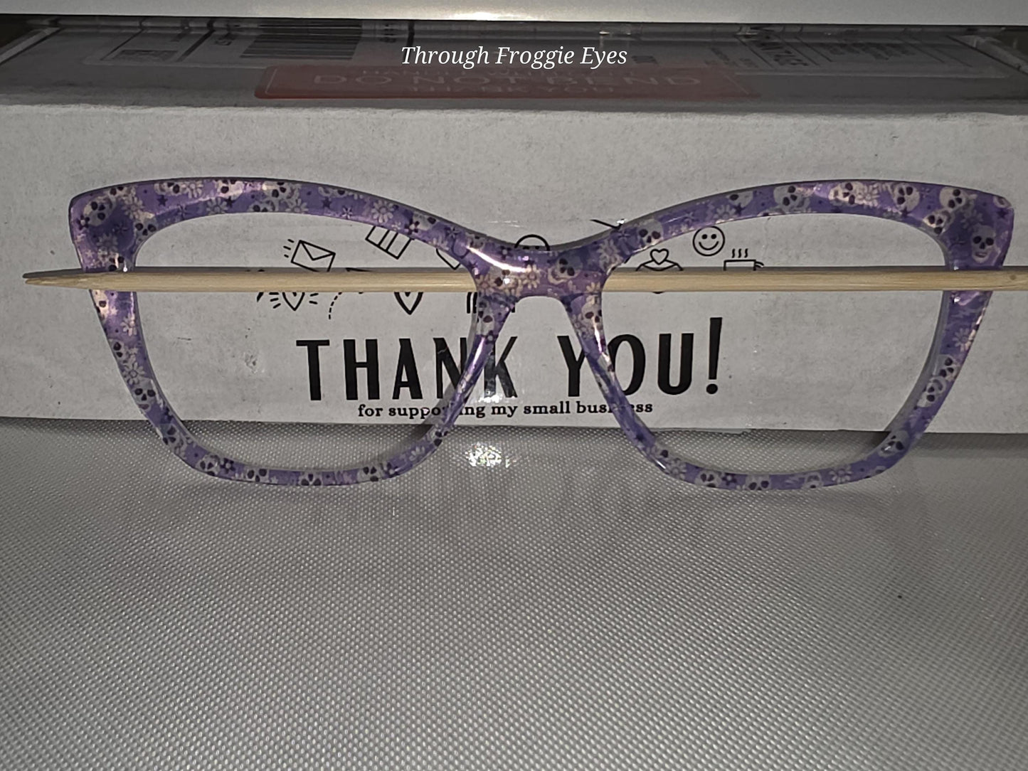 Translucent Purple Skulls frame topper to fit Pair frames
