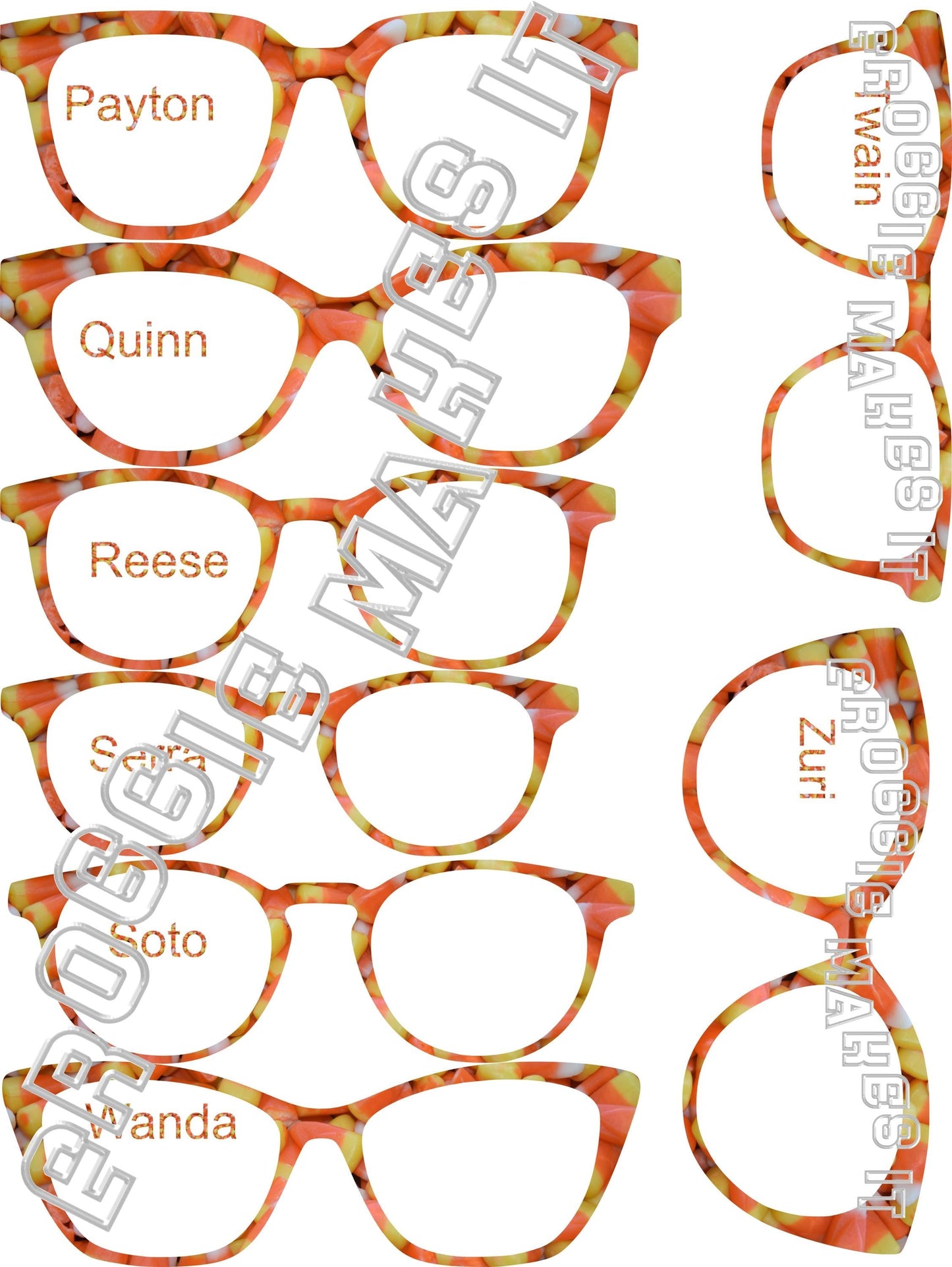Holographic Candy Corn frame topper compatible with Pair frames +