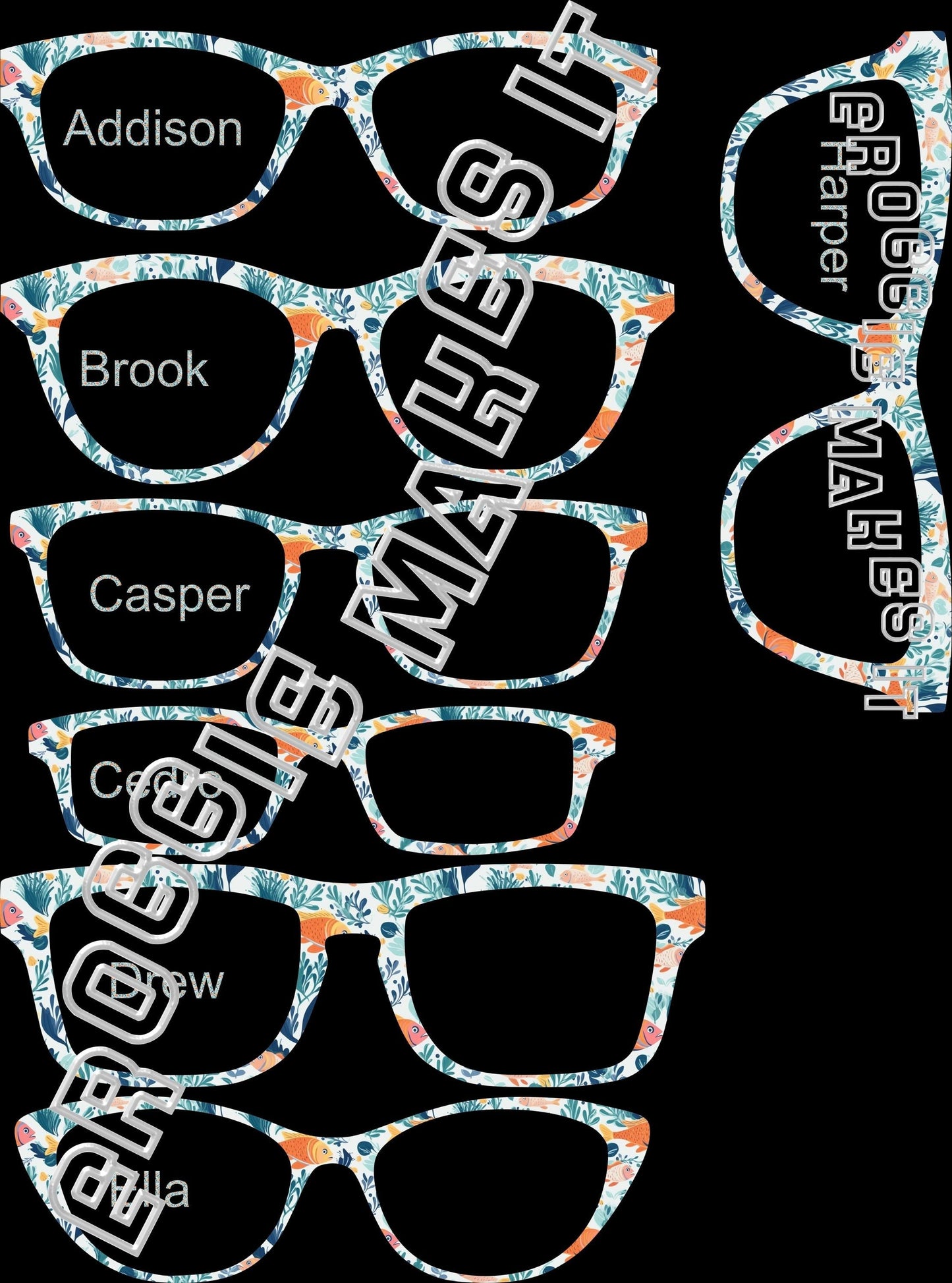 Translucent Sea Life frame topper compatible with Pair frames +