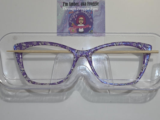Translucent Purple Skulls frame topper to fit Pair frames