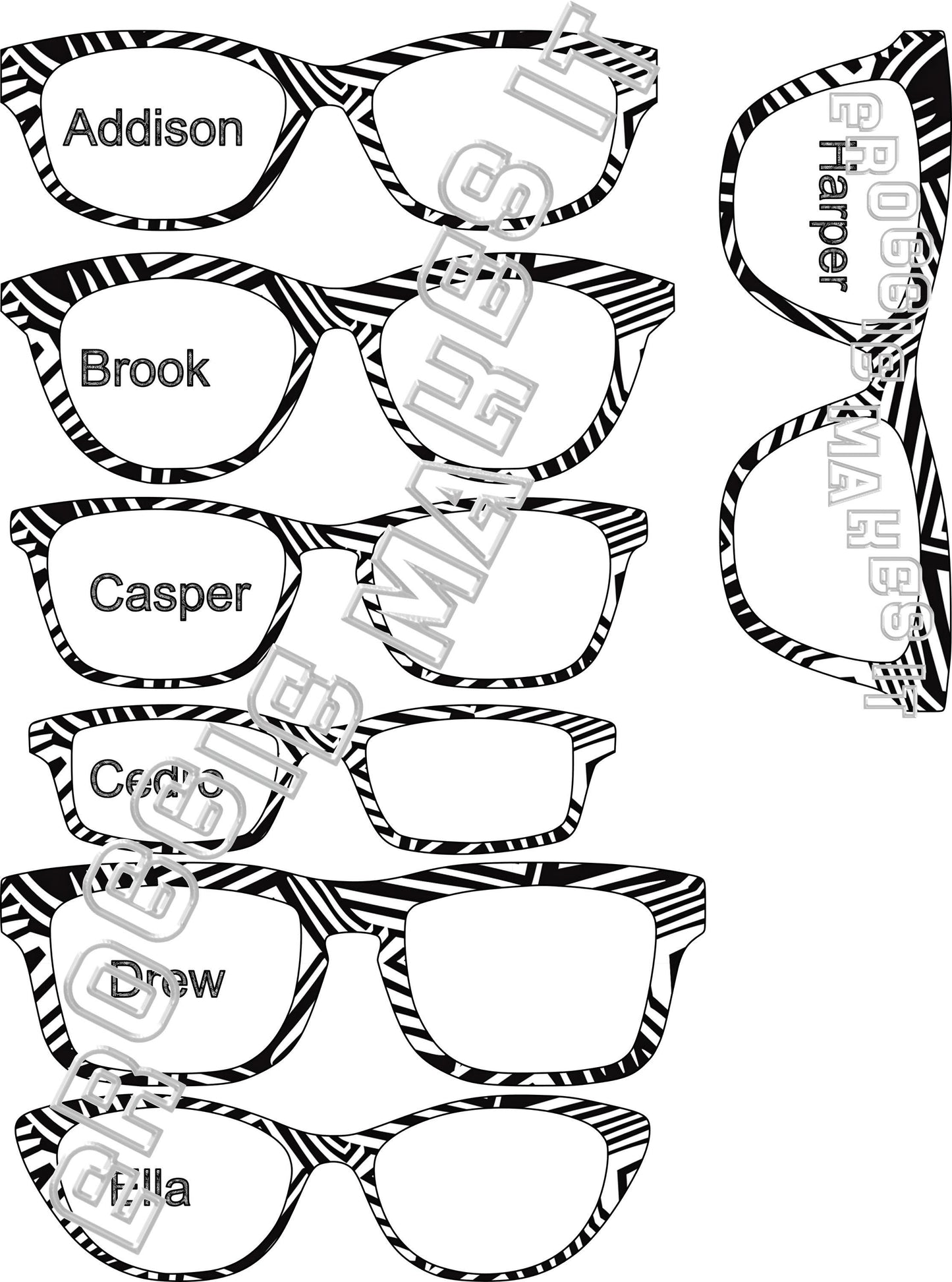 Holographic Geometric PATTERN-04 frame topper compatible with Pair frames