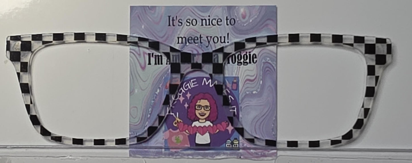 Holographic BW Checkerboard frame topper compatible with Pair frames +