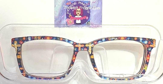 Translucent The Colorful Crosses on Navy BG frame topper compatible with Pair frames