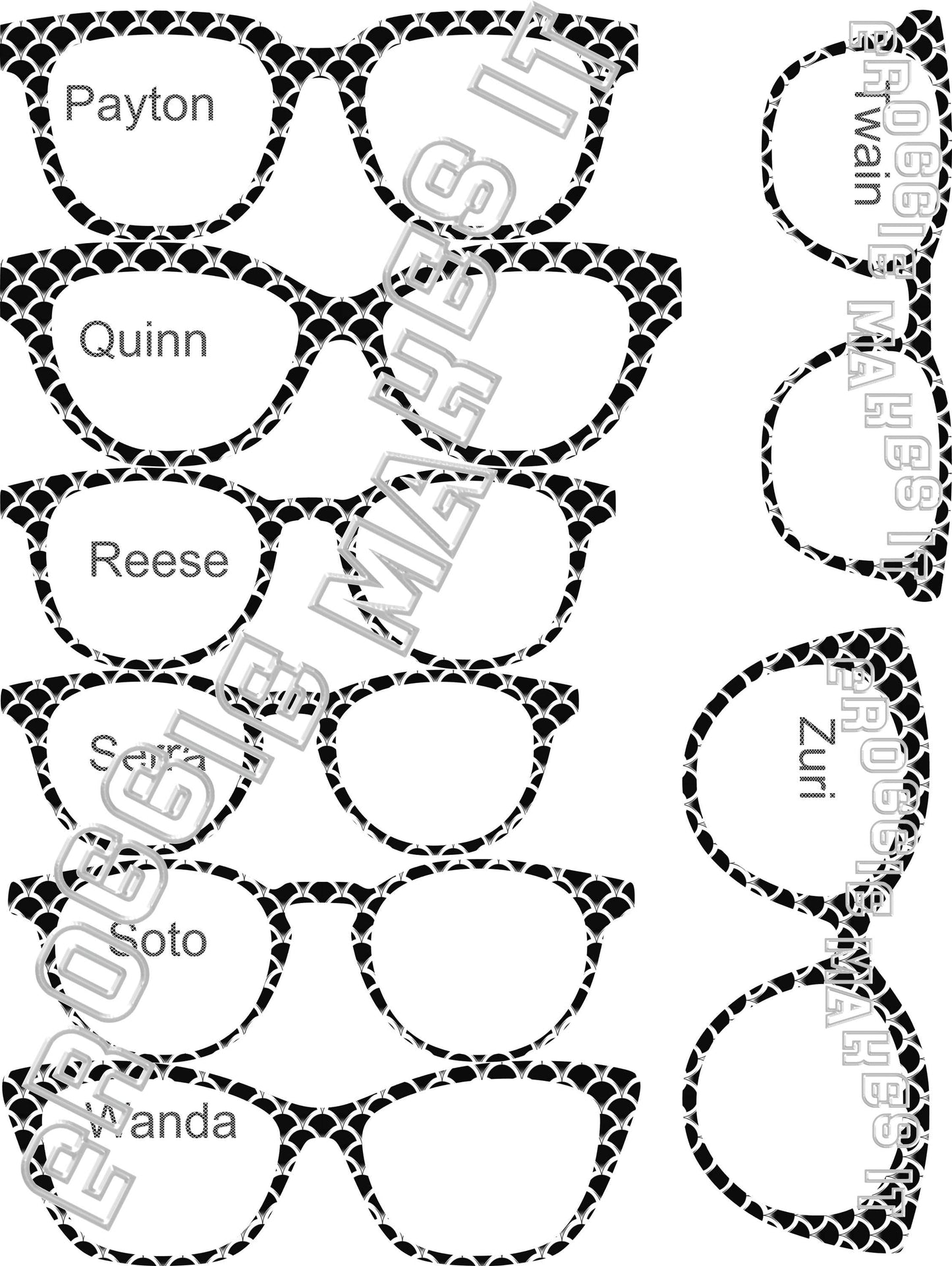 Translucent The Black & White Scales frame topper compatible with Pair frames
