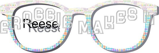 Holographic Happy Easter over Pastel Rainbow Plaid frame topper compatible with Pair frames