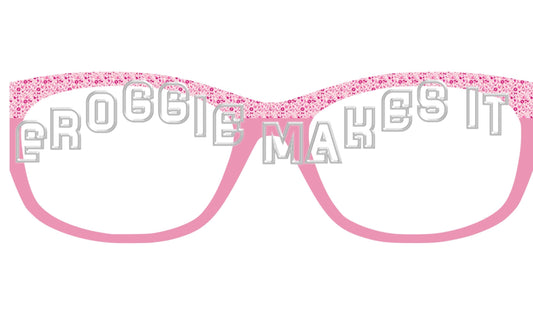 Translucent Breast Cancer Pink split frame topper to fit Pair frames +