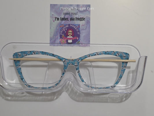 Opaque Tiffany Skulls frame topper to fit Pair frames