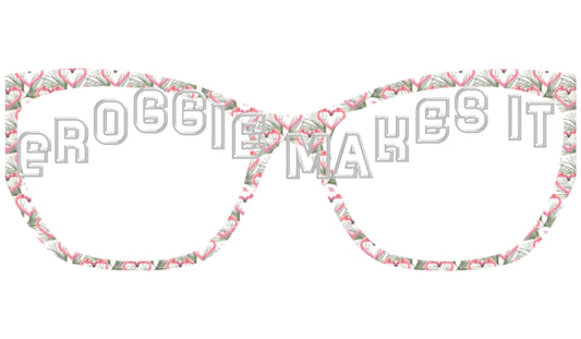 Opaque Flamingo Love frame topper to fit Pair frames