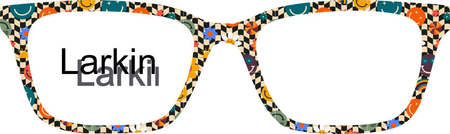 Translucent Retro Smiley Flowers frame topper compatible with Pair frames