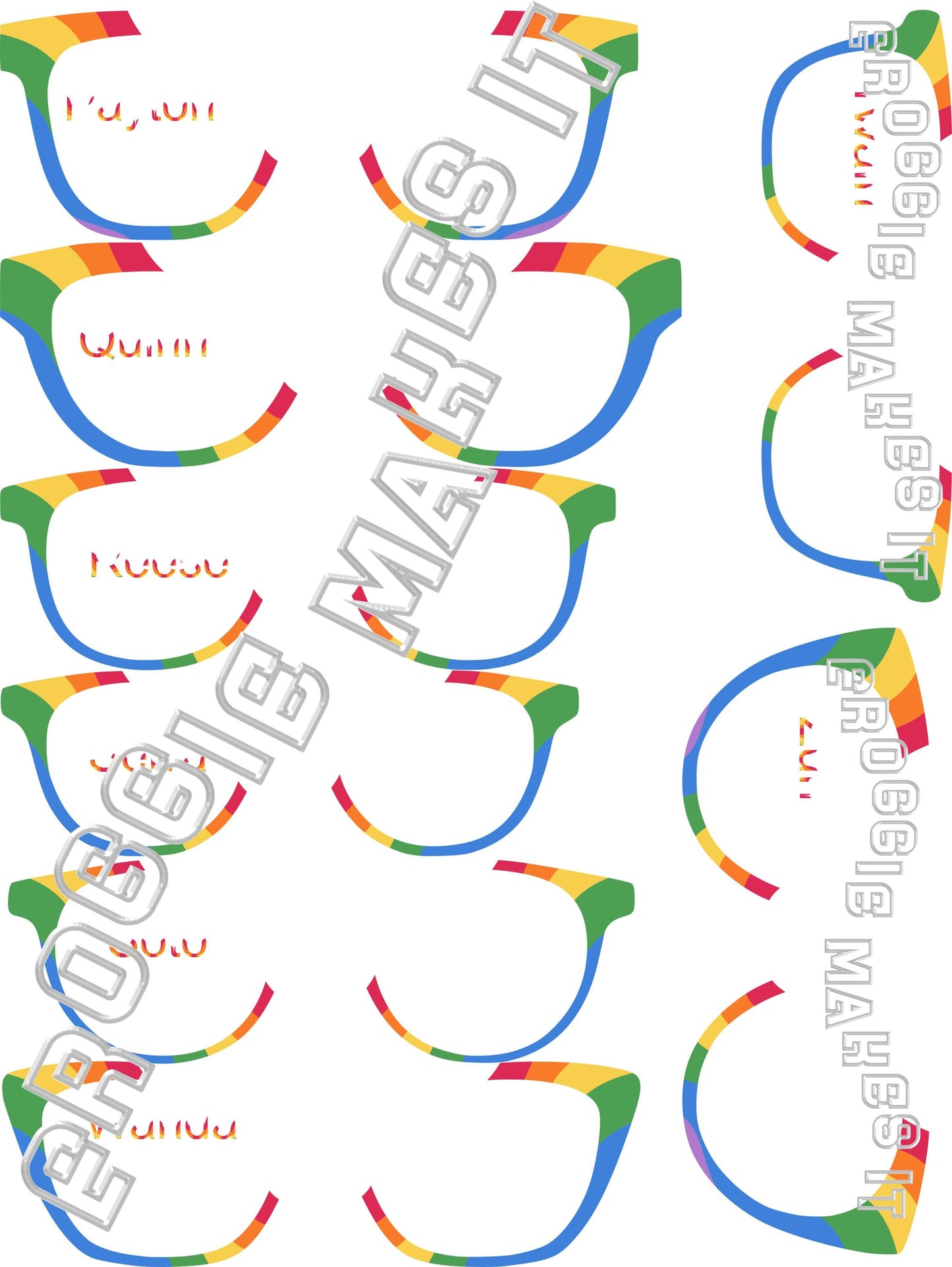 Opaque Rainbow Waves frame topper compatible with Pair frames