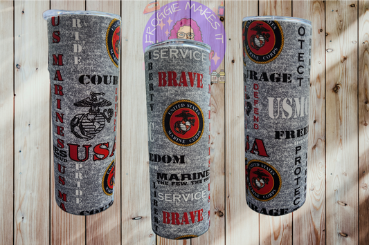 Fabric Wrapped Tumbler USMC