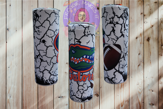 20oz Gator Design Fabric Wrapped Tumbler