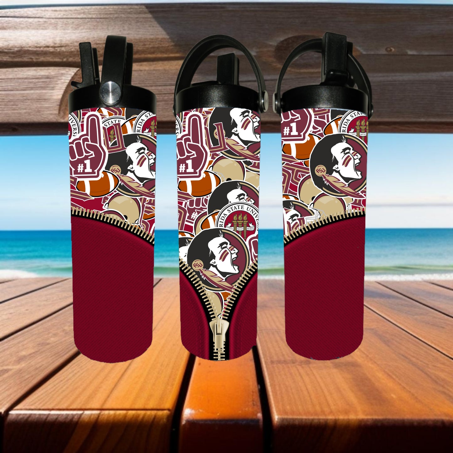 Made To Order Football Tumbler FSU zipper