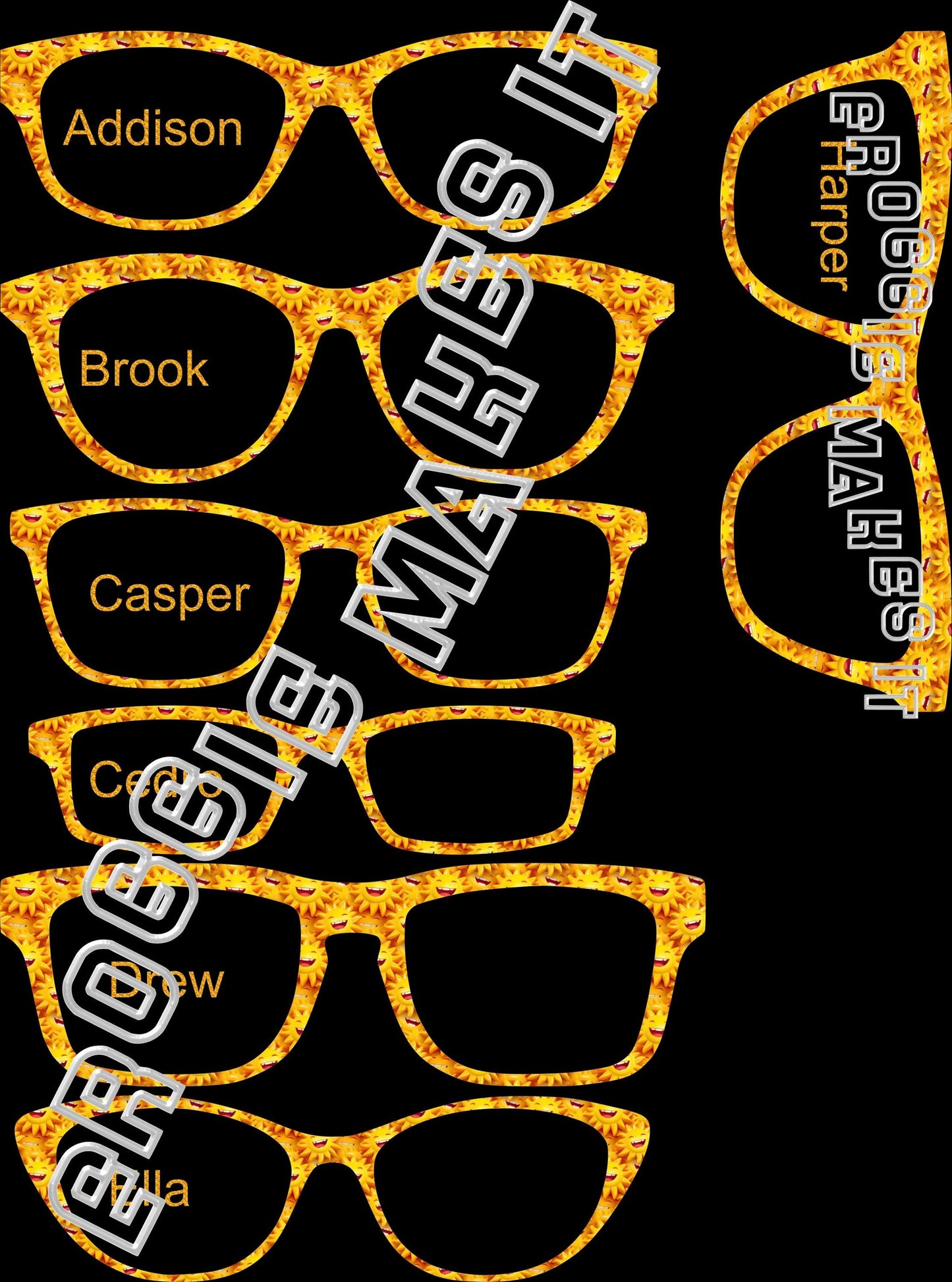 Holographic The 3D Sunshine frame topper compatible with Pair frames