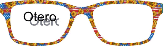 Translucent Patriotic Sunflowers frame topper compatible with Pair frames
