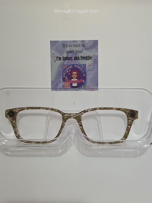 Camo skulls transluscent frame topper for Pair Finley frames Ready to Ship
