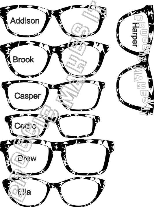 Holographic Black PATTERN-02 frame topper compatible with Pair frames
