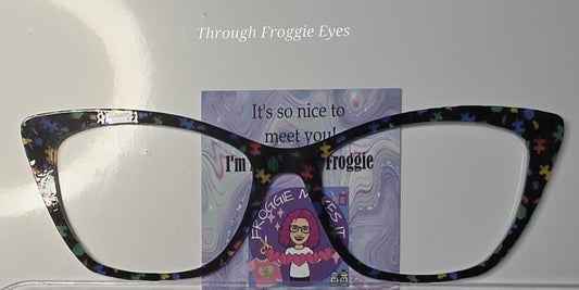 Holographic Autism Leopard frame topper compatible with Pair frames +