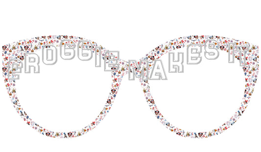 Holographic MM & friends patriotic party frame topper to fit Pair frames