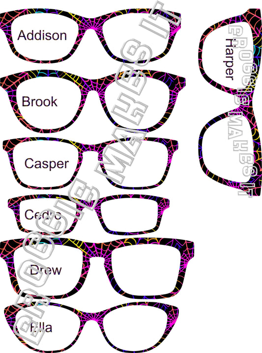 Opaque Neon Halloween-10 Webs frame topper compatible with Pair frames +