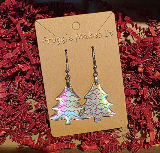 Holographic Christmas Earrings – Lightweight Acrylic Holiday Party Jewelry