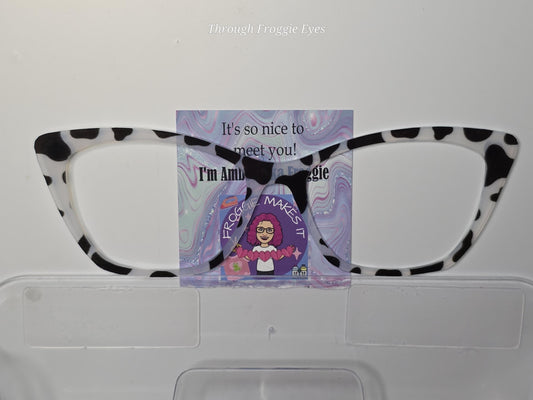 Holographic Cow print frame topper compatible with Pair Eyewear frames with translucent option